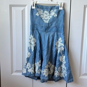 Strapless denim dress